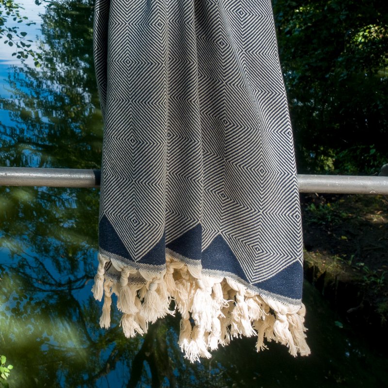 Hammam towel organic cotton Kestane steel blue