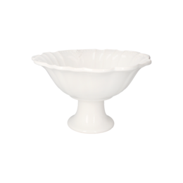 White Ceramic Cup Stand with Baroque Pattern H20x32