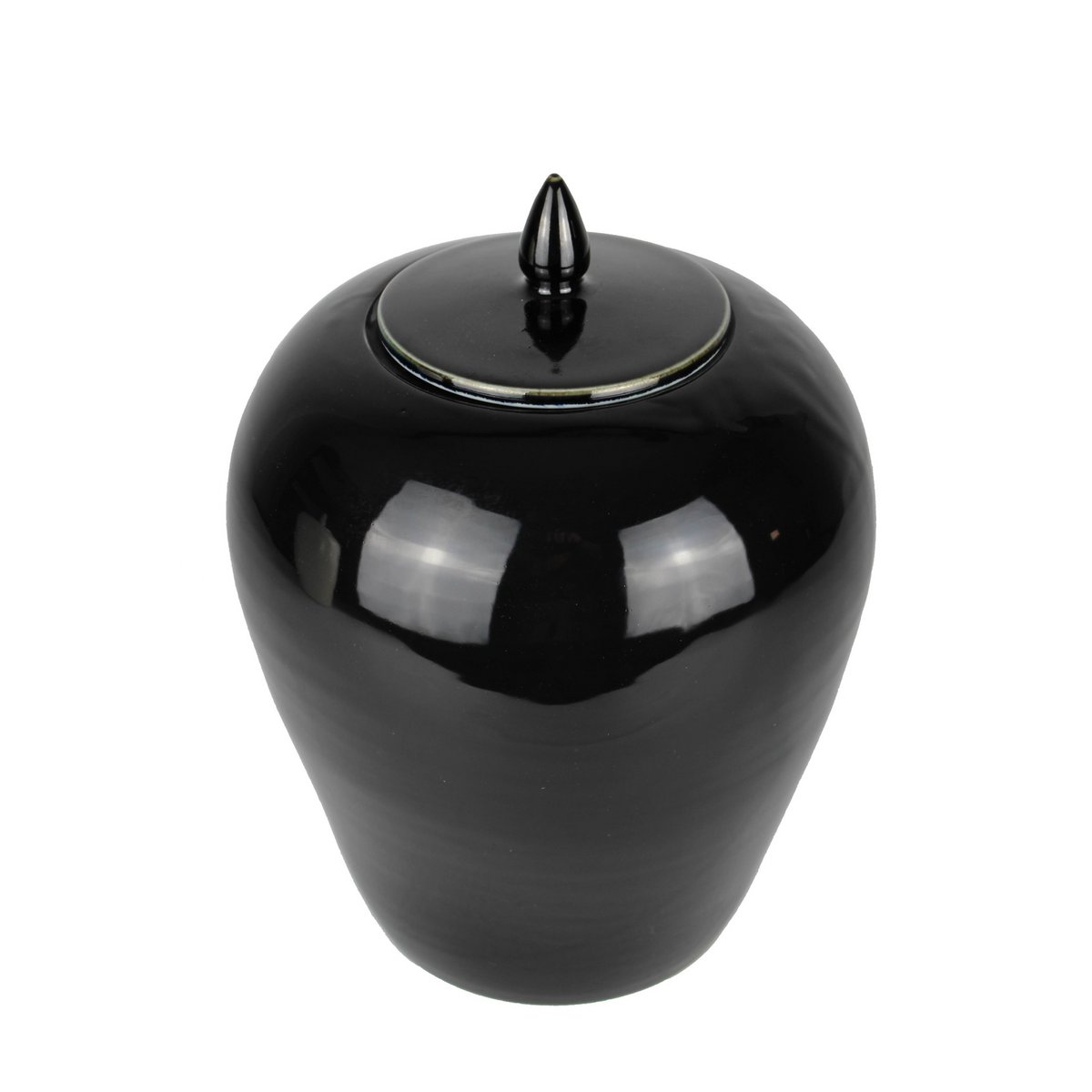 Lid vase ceramic black 29 cm
