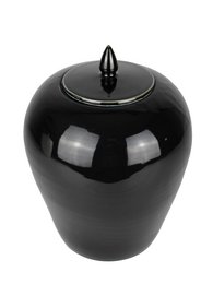 Lid vase ceramic black 29 cm