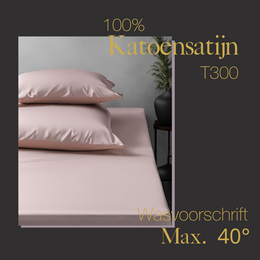 100% Cotton Satin Fitted Sheet Blush
