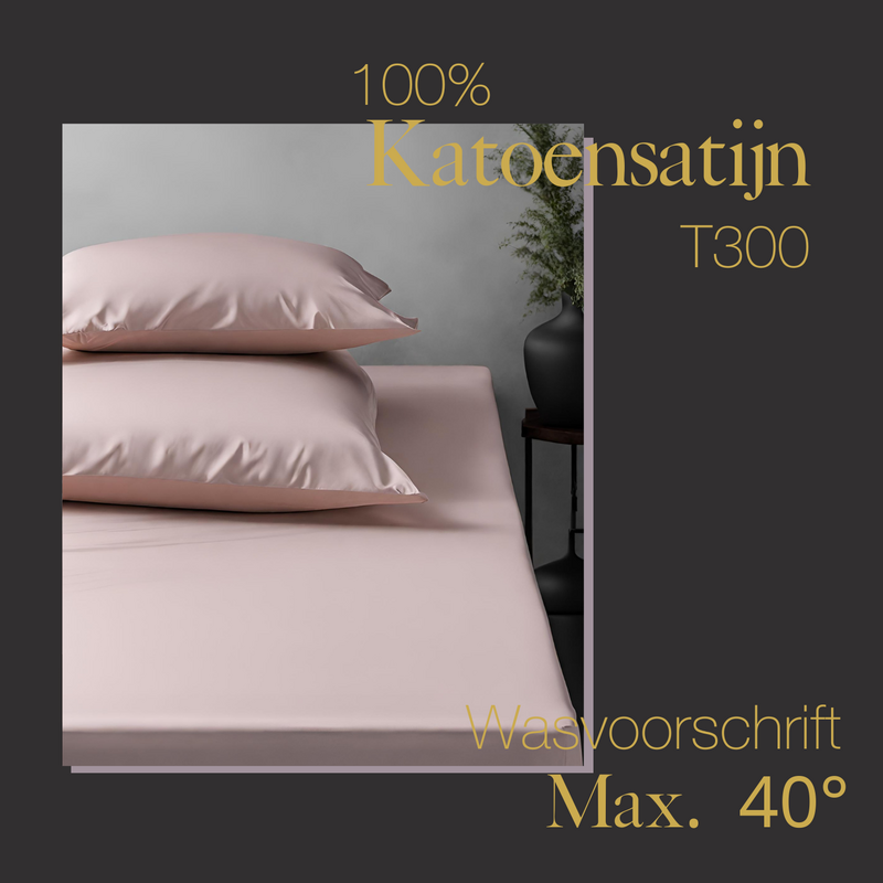 100% Cotton Satin Fitted Sheet Blush