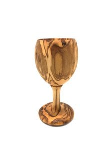 VINO wine goblet made of olive wood, stemmed glass