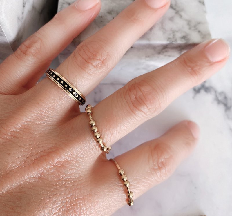 R1062 Classic Anxiety Fidget Ring 10 Bolde Guldfarvet