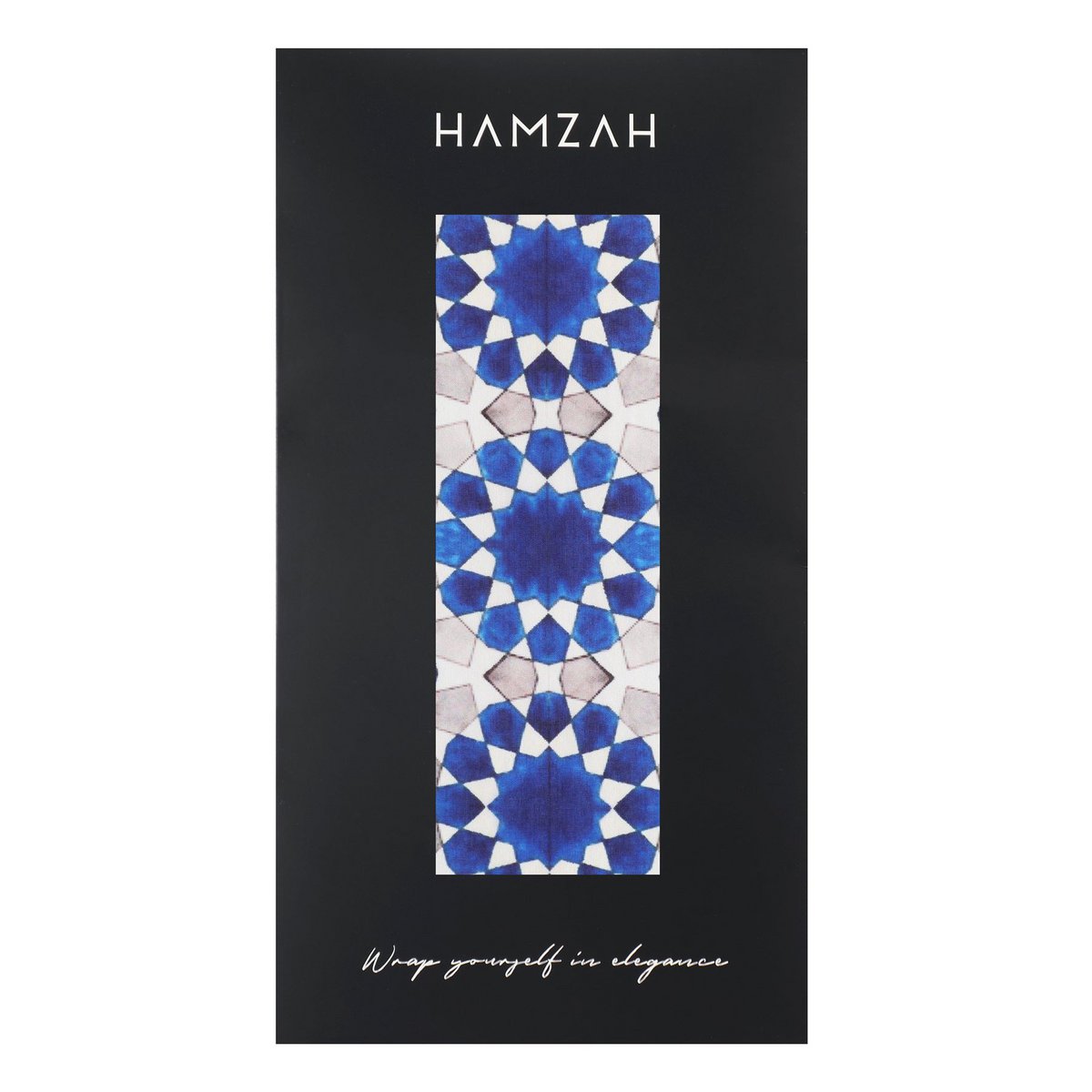 Blue and Grey Silk Scarf Najma