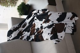 Plaid répété zwart - bruine koe