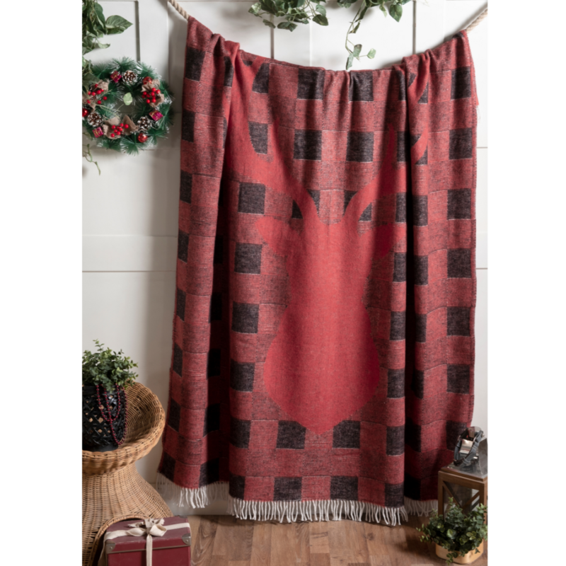 Christmas Cotton-Blend Throws – Mixed Colours & Designs (5 pc)