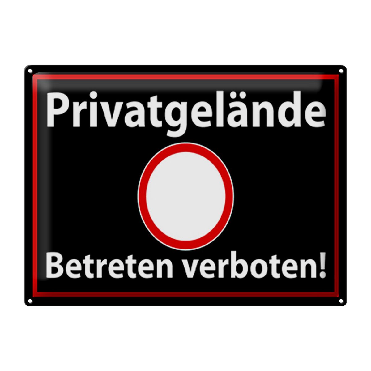 Tin sign notice 40x30cm private property black