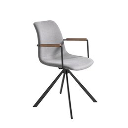 Chaise pivotante en tissu et pieds en acier noir 4105