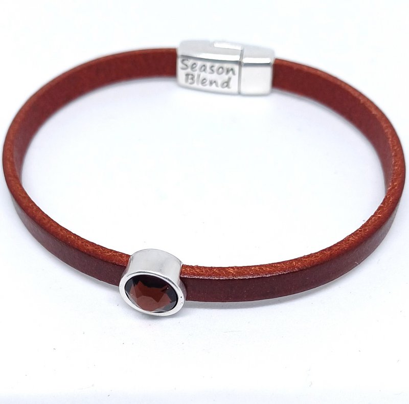 Timeless leren armband antiek verzilverd kleurrijk