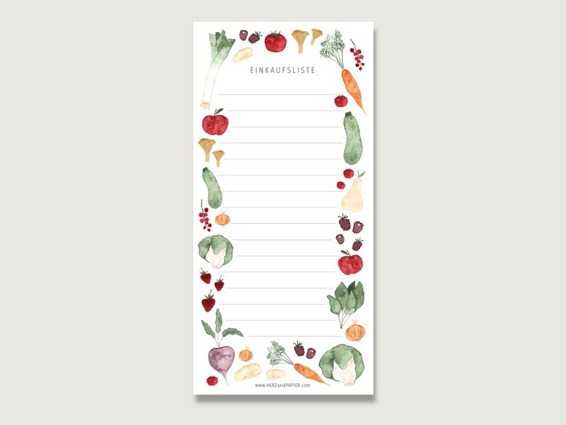 Liste de courses | fruits et légumes