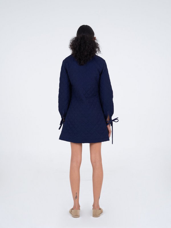 Mini-robe matelassée bleue Chelsea