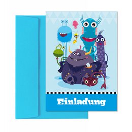 Biglietti d'invito festa di compleanno per bambini (tedesco) Monstercrew