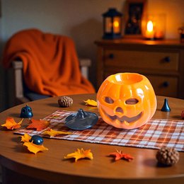 Bruciatore di incenso di zucca in ceramica – Diffusore di oli essenziali, cere e profumi – 12 cm – Lavorazione artigianale – Ambiente Zen