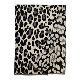 Sciarpa reversibile in lana con stampa animalier ITFUHFRH604