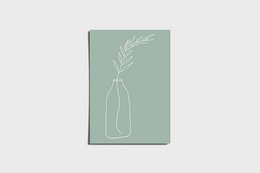 Minimal botanisk mintgrøn vaseplakat