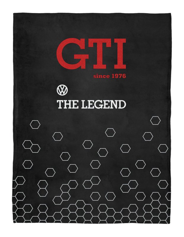 Volkswagen VW GTI fleece tæppe 150x200cm - Siden 1976/Sort