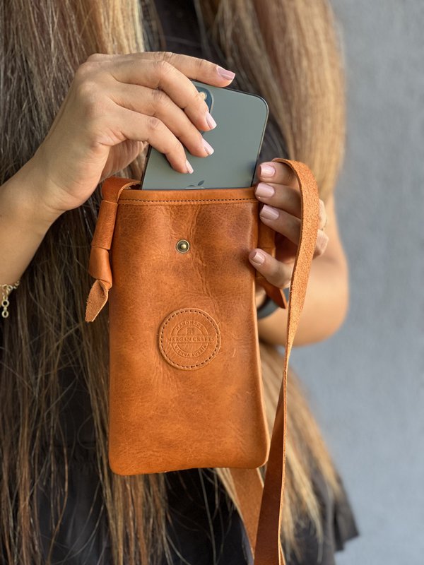 Handytasche aus echtem Leder – Umhängetasche