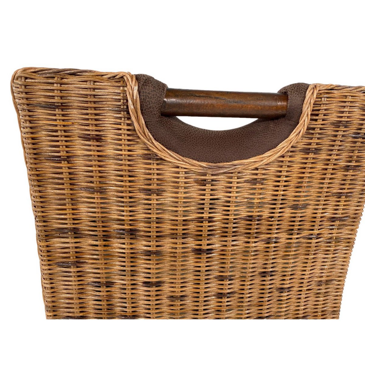 Rattan chair dining room bilbao with handle brown