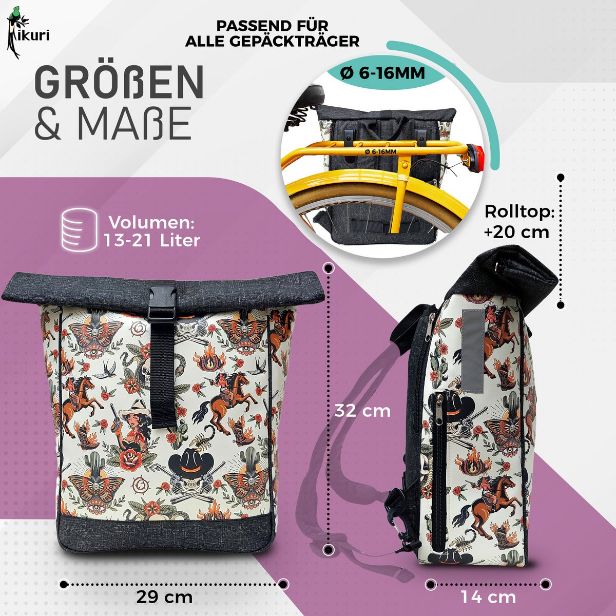Combinaison sac à vélo / porte-bagages.