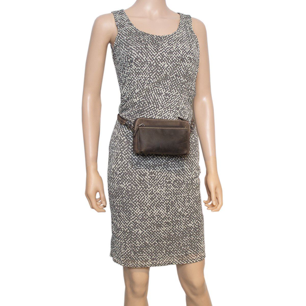 Schultertasche - Gürteltasche - Clutch aus schwarzem Büffelleder - 3 Farben Leder