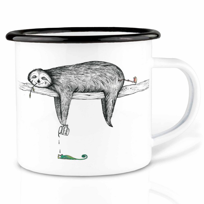 Taza esmaltada – perezoso