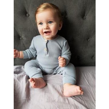 Sky grey ribbed romper