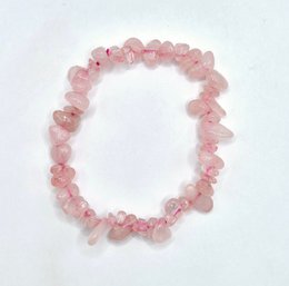 Krystal Rose Quartz Gemstone Chips Armbånd - 19 cm
