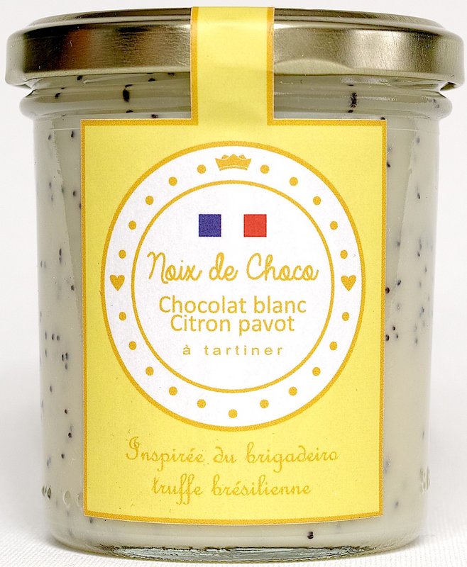 Pâte à tartiner Chocolat Blanc Citron Pavot