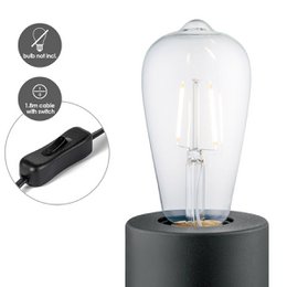 Home Sweet Home Industriel bordlampe Dry Rond - sort - 7,5/7,5/10cm