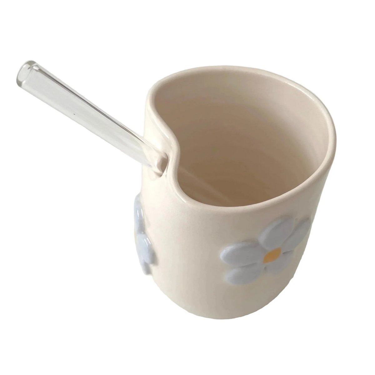 Blomma Ceramic Cup – Handmade Flower Relief – 240 ml