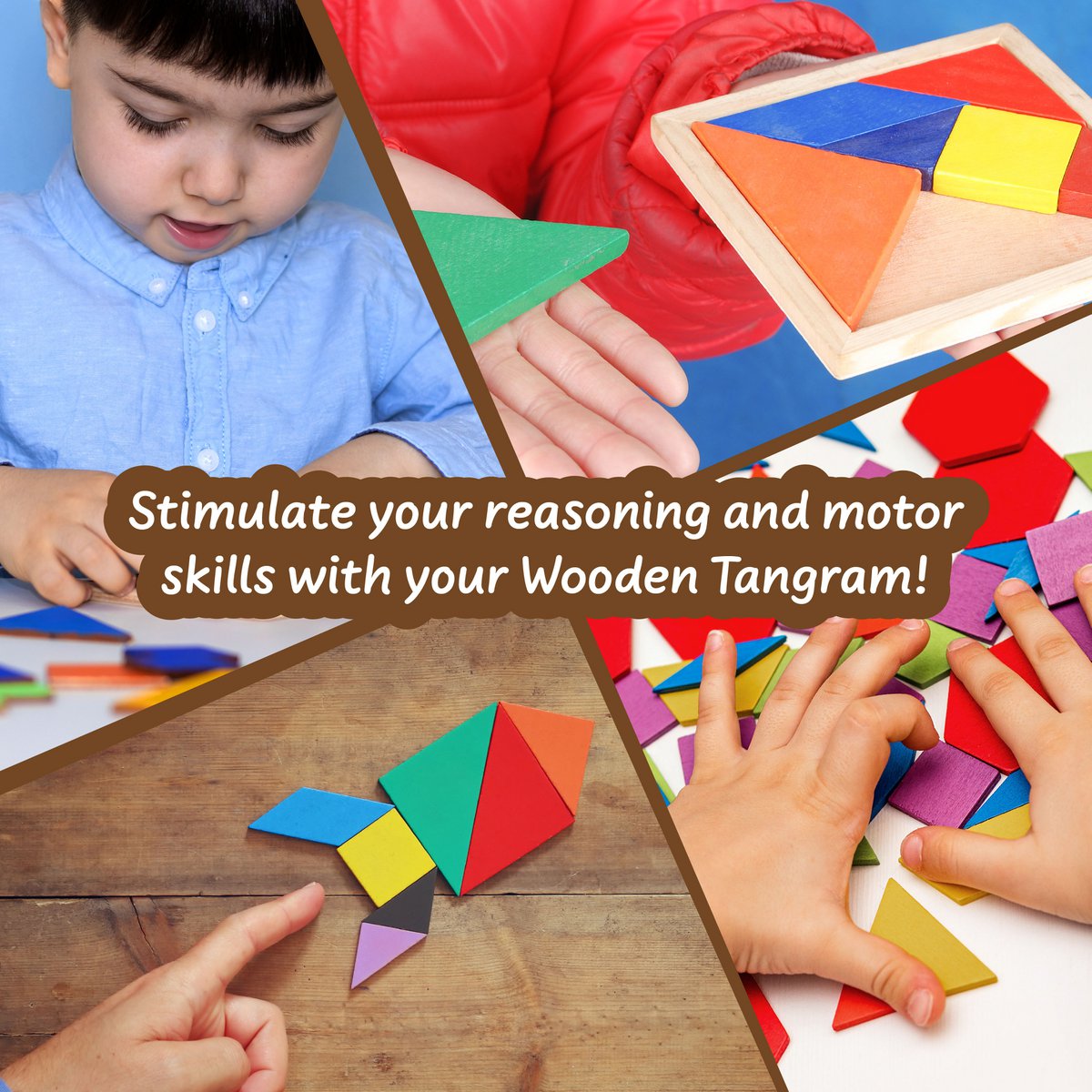 Tangram Wooden Toy for Kids (7 languages)