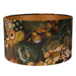 Paralume 30 cm - Stampa Floreale - Verde - Tessuto