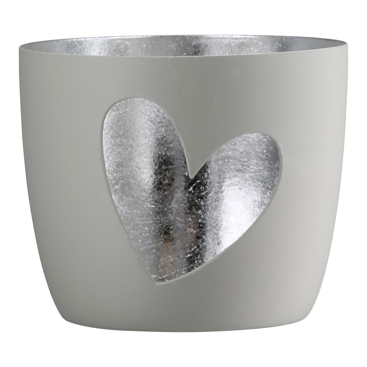 Windlicht rund Heart 3-sort. H. 8,5 cm, VE 9
