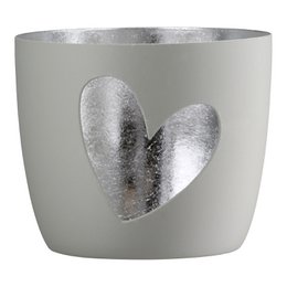 Windlicht rund Heart 3-sort. H. 8,5 cm, VE 9