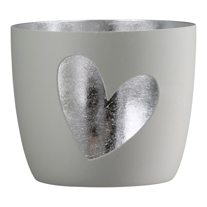 Windlicht rund Heart 3-sort. H. 8,5 cm, VE 9