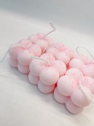 Bubble candle Pink with speckles (small) | rapeseed wax