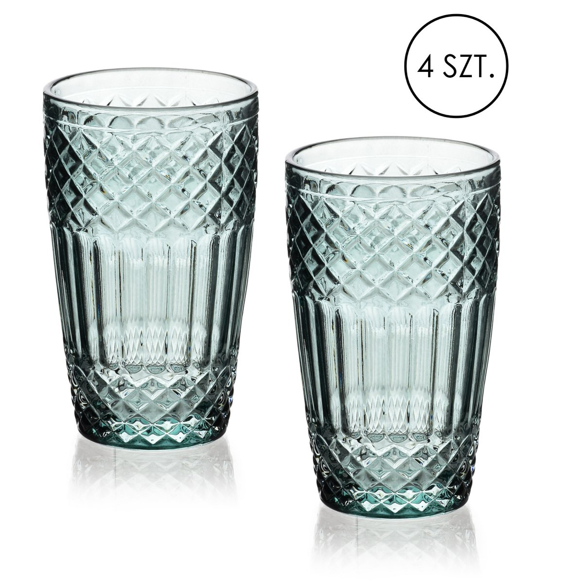 ELLA GREEN Set of 4 glasses 370ml 8x6x12cm