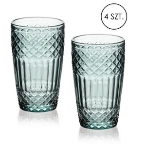 ELLA GREEN Set of 4 glasses 370ml 8x6x12cm