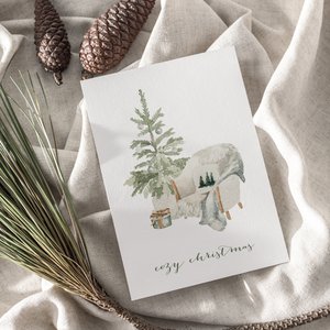 Christmas card on structure paper A6 greeting card
