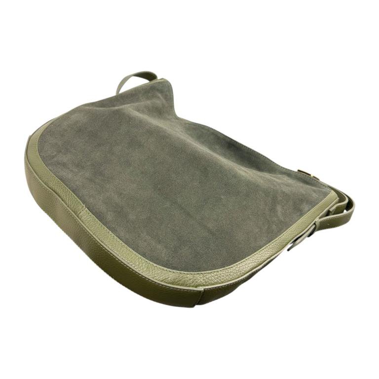 Leren Hobo-schoudertas met gespleten leren voorkant 58071