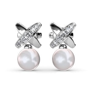 Chris Pearl Oorbellen - Zilver en Kristal