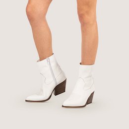 Janice White Texan Ankle Boots