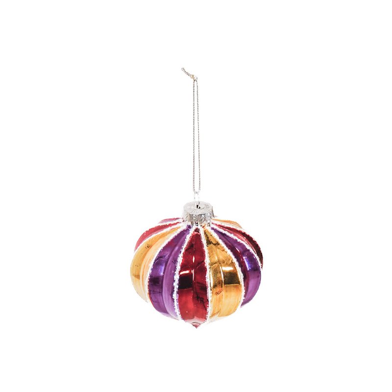 Ornamento - Palla di Natale - Vetro - Multi Colore - 8x8cm