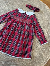 Merry Plaid Christmas Dress + pandebånd