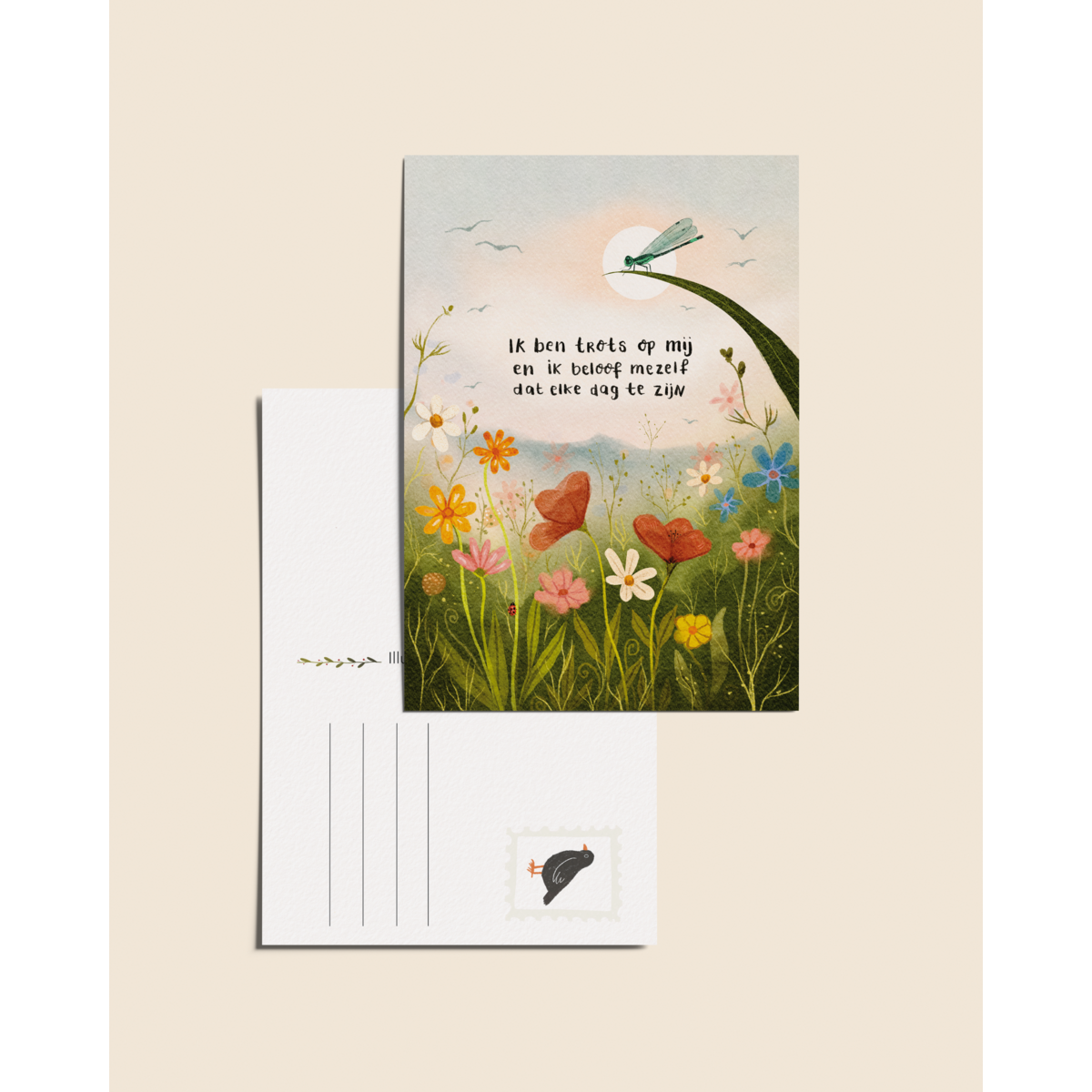 “I'm proud of me” – A6 Illustrated Postcard | 350gsm Tintoretto Gesso