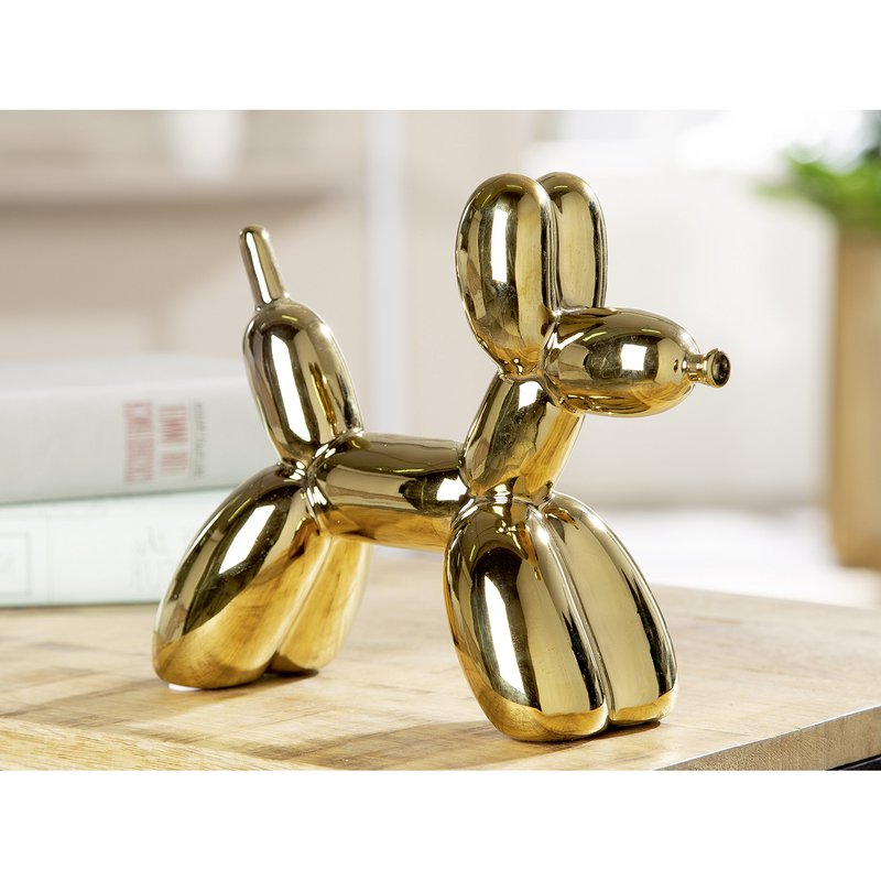 Figur Dog Balloon Dog Gold -farvet H. 18 cm, Ve 3