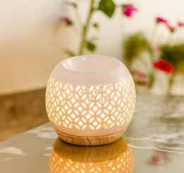 Kominek do perfum z serii Céramy – Qianbi – Lakierowany ceramiczny świecznik – Dyfuzja zapachowych wosków, olejków eterycznych – Dekoracyjny pomysł na prezent