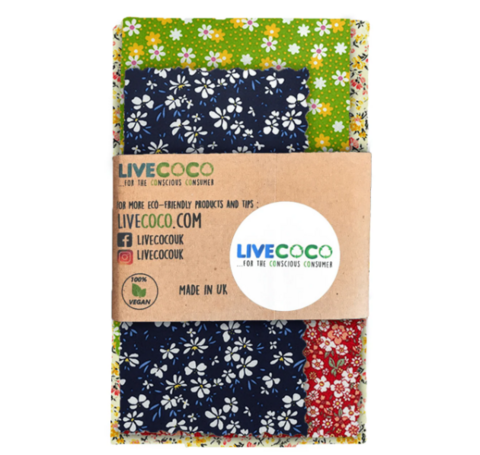 Wiederverwendbare vegane Öko -Lebensmittel -Wraps (4 pro Packung)