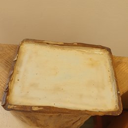 Tray approx. 28 (W) cm x 16.5 (L) cm x 1.5 cm (H)) crockery, handmade, stoneware, unique, creamy white, matt